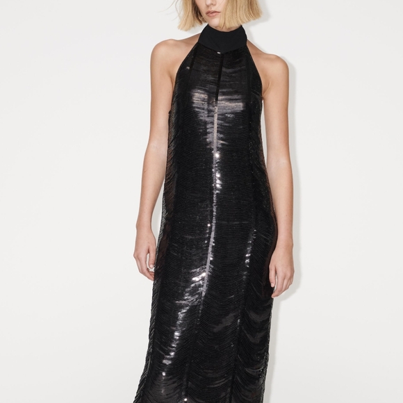 Zara SEQUINS Knit Dress - Picture 2 of 8